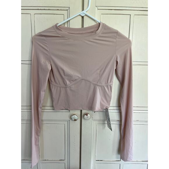 NWT Halara size small tea pink cropped activewear top - Picture 1 of 3